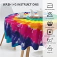 thumbnail image 4 of Round Tablecloth 60 inch, Tie Dye Round Table Cloth, Stain Resistance, Water Repellent and Wrinkle-Free, Colorful Circle Tablecloth for Home Kitchen Dining Party Patio Indoor and Outdoor Use, 4 of 6