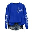 thumbnail image 2 of Valentine's Day Casual Womens Sweatshirts Crewneck Long Sleeve Tops Oversized Pullover Sweatshirt for Women, 2 of 4