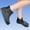 Black, variant on Women's Short Rain Boots Round Toe Waterproof PVC Mid Calf Comfortable for Rainy Days Black 6