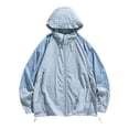 thumbnail image 4 of VeFlora Men's Casual Color Windbreaker - Lightweight Outdoor Sun Jacket with UPF Protection for Spring and Summer Travel(Sky Blue/L), 4 of 5