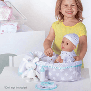 Adora Adoption Babies Essentials Gift Set with Doll Clothes, Milk Bottle, Diaper, Bassinet, Bib and Micro-Fleece Blanke, Birthday Gift for Ages 3+ Sweet Star