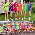 thumbnail image 2 of Large Size Colorful T-shirt Women's Wedding Fun Sisters Outfit Candy Couple Student Loose Party Uniform Class Uniform, 2 of 8
