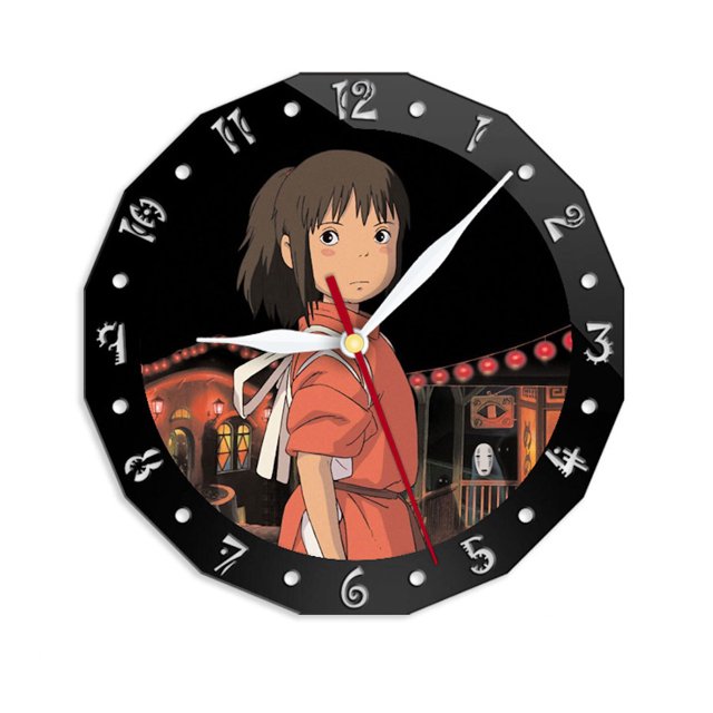 Reloj de pared Oginos Chihiros, silencioso, no hace tictac, 15 cm, cristal y acrílico