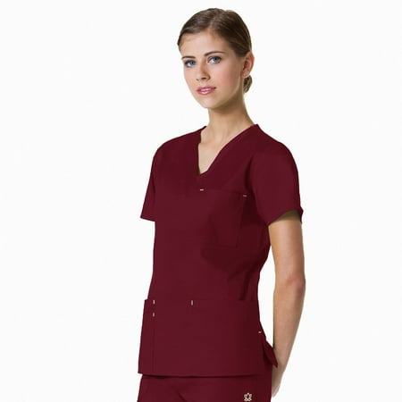 

Blossom by Maevn Women s V-Neck 3 Pocket Solid Scrub Top
