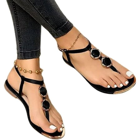 

Women Sandals T Strap Sandal Flip Flops for Women Sandals Open Toe Casual Summer Boho Sandal Beach Romans Shoes White