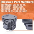 thumbnail image 6 of Big Bore 45Mm Cylinder Piston Kit For Husqvarna 353 351 350 346 346Xp 345 340 Chainsaw 503283208, 503 28 32 08, 503854401, 503854501, 503998601, 503 88 92 01, 503 86 96 01, 503 86 95 02, 6 of 6