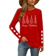 thumbnail image 5 of Craaazy Christmas Round Neck Long Sleeve Xmas Printed Shirts Funny Merry Christmas Sweatshirt Women's Tops Gifts, 5 of 9