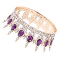 thumbnail image 4 of Tiara nupcial de estilo barroco con corona dorada y diamantes de imitación para niñas, mujeres y novias., 4 of 8