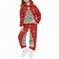 thumbnail image 4 of Mercatoo Boys Girls Sweatsuit Kids 2 Piece Christmas 𝐓racksuits Xmas Printed Jogging Outfits Sweatpants & Fleece Hooded Set, 4 of 8
