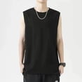 thumbnail image 1 of pstuiky Camiseta sin mangas para hombre, Camisola deportiva informal de cuello redondo y alta elasticidad de color liso para hombre Chaleco de hombre m, 1 of 7