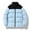 Sky Blue, variant on Womens Color Block Puffer Down Jacket Puffy Jacket Stand Collar Windproof Puffer Jackets Quilted Ski Bubble Down Coat Warm Thicken Windproof Winter Coat Ski Travel Outwear