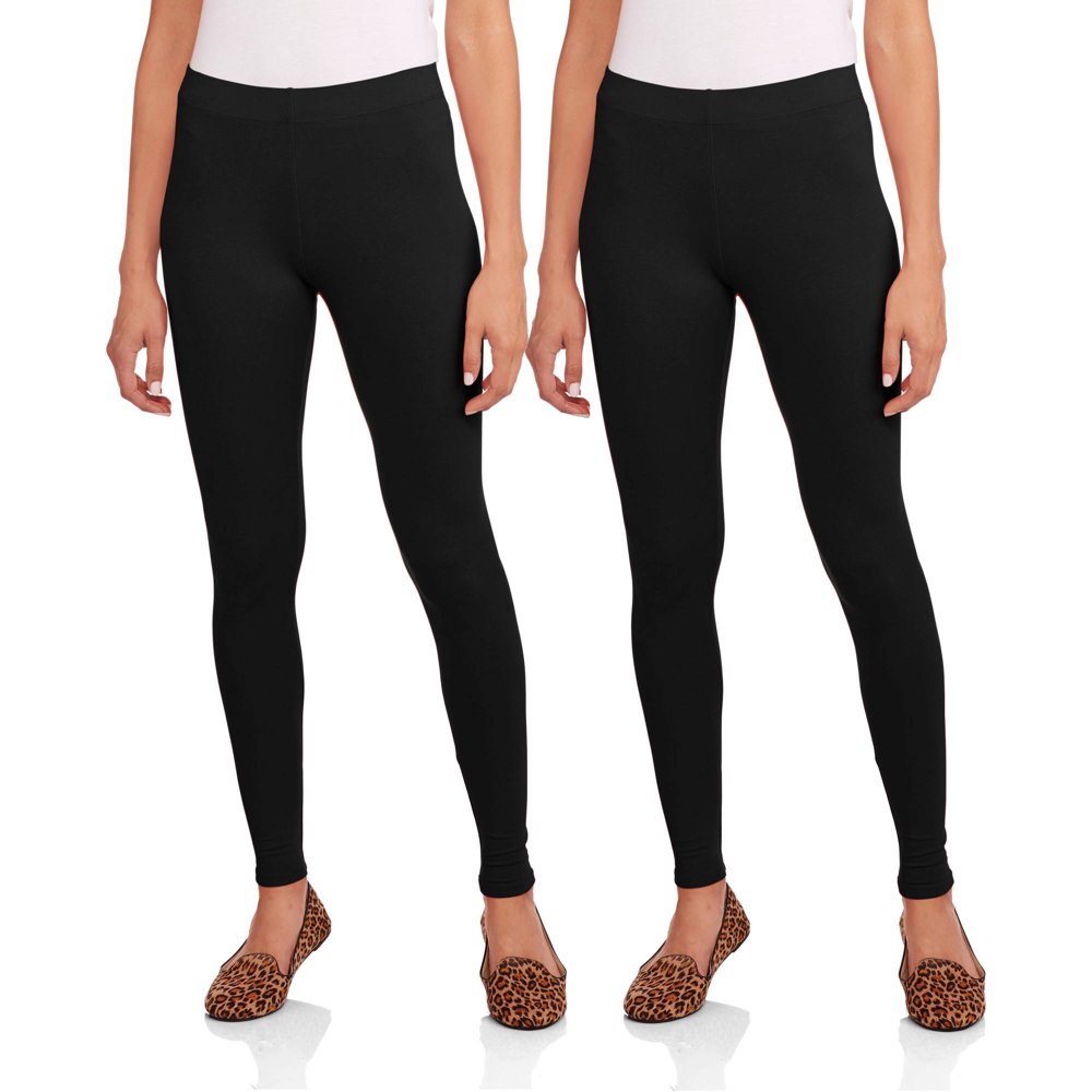 Faded Glory Women's Essential Leggings, 2Pack
