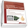 thumbnail image 6 of Boshen Heavy Duty Tarp 12 Mil Thick Multipurpose Protective Cover White Poly Tarp, 2Pack, 6 of 7