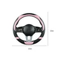 thumbnail image 3 of Leather Car Steering Wheel Cover | Non-Slip Grip Microfiber Leather | Universal Fit 14-15 Inch | Breathable Protector | Red-Black | Easy Install | Fashion Interior Accessory, 3 of 9