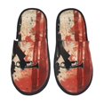 thumbnail image 1 of Fotbe Silhouette Trumpet Red Art Pantuflas Peludas para Mujer con Estampado, Zapatillas de Peluche, Zapatos de Invierno para Casa, Uso Interior y Exterior-Medium, 1 of 8