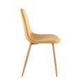 thumbnail image 2 of Pebble Contemporary Chair in Natural Wood Metal and Yellow Velvet by LumiSource - Set of 2, 2 of 4