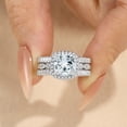 thumbnail image 6 of SFTING Engagement Rings for Woman 5A CZ Halo Wedding Rings for Women Silver Plated Size 7, 6 of 8