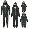 thumbnail image 5 of Family Matching Christmas Onesie Pajama, Hooded Full Zip Long Sleeve Jumpsuit, Allover Colorful Christmas Tree Print, Pajama for Women Men, 5 of 8