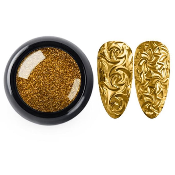 Polvo de uñas con brillo efecto espejo, relieve y polvo especial para uñas