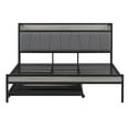 thumbnail image 3 of Quest Queen Size Metal Platform Bed Frame with Trundle - Black, 3 of 15