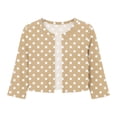 thumbnail image 5 of DYTTDG Women's Polka Dot Cropped Cardigan | 3/4 Sleeve Open Front Round Neck Shrug for Summer, Lightweight Cover Up, 5 of 8