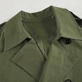 thumbnail image 5 of BAETEUY Fall Spring Women Windbreaker Turn-down Collar Notch Collar Double-breasted Loose Overcoat Mid Length Solid Color OL Commuting Coat, 5 of 7
