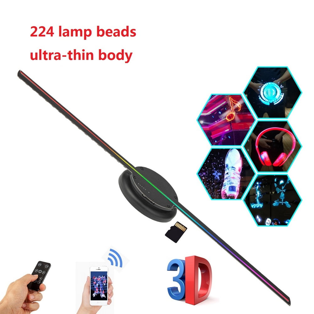 3D Hologram, 3d Fan Hologram Projector Wall-mounted Wifi Led Sign Holographic Lamp Player Remote Advertising Display Support Images And Video Ideal Advertising Tool