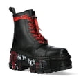 thumbnail image 3 of New Rock Boots WALL126CCT-C1 Unisex Metallic Black Leather Platform Gothic Boots 45, 3 of 6