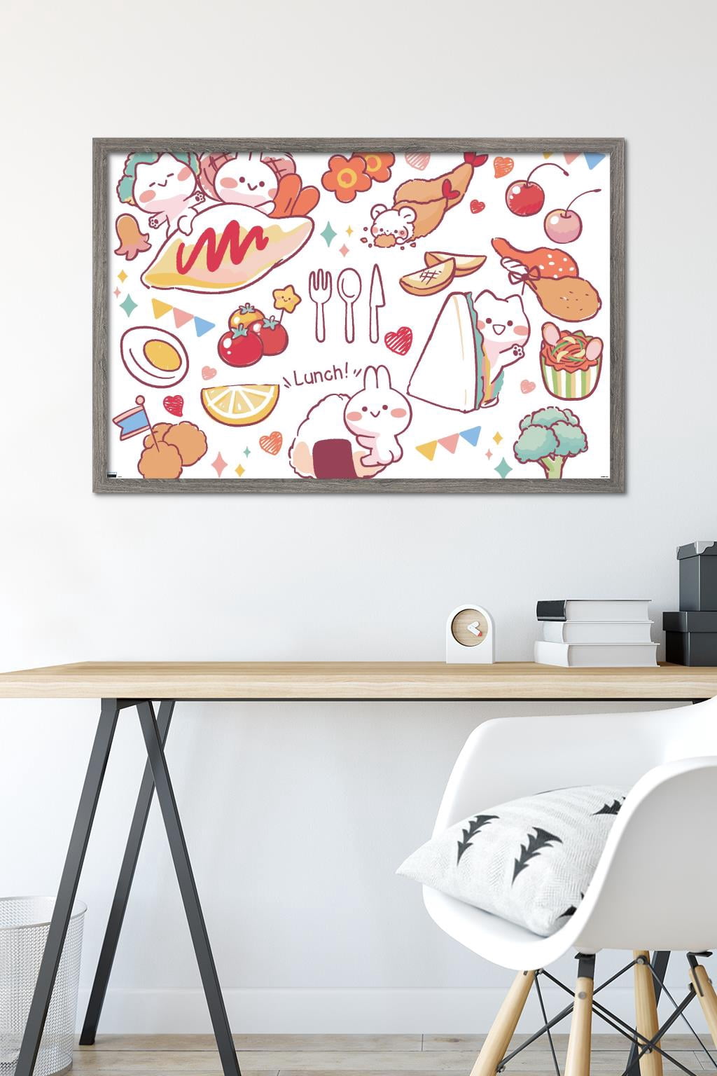 Mimi & Neko - Lunch Wall Poster, 22.375" x 34" Framed