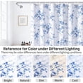 thumbnail image 6 of Blue and White Floral Shower Curtain Aesthetic, Plant Spring Dusty Blue Flower Decorative Shower Curtains for Bathroom 72" W x 72" L, 6 of 7