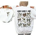thumbnail image 4 of God Said I Am Sweatshirt – Double-Sided Camo Coquette Pullover, Religious Bow Sweater, Trendy Mama Christian Girl Gift, 4 of 7