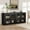 black-4 Glass Doors, variant on 70.8" Sideboard Buffet Cabinet with Storage, Sideboard Buffet Table Mid Century Modern Accent Cabinet with 4 Doors, Wood Coffee Bar Cabinet Media Console Credenza for Living Room, Kitchen, Hallway