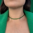 thumbnail image 3 of 925 Silver Emerald green tennis choker, colorful tennis choker, 14k gold plated green necklace, green tennis necklace, 3 of 4
