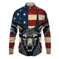 thumbnail image 5 of Camisa con solapa de animal para hombre y mujer, con estampado 3D de alce, informal, de manga larga, con botones, ropa de calle de gran tamaño, unisex, 5 of 5