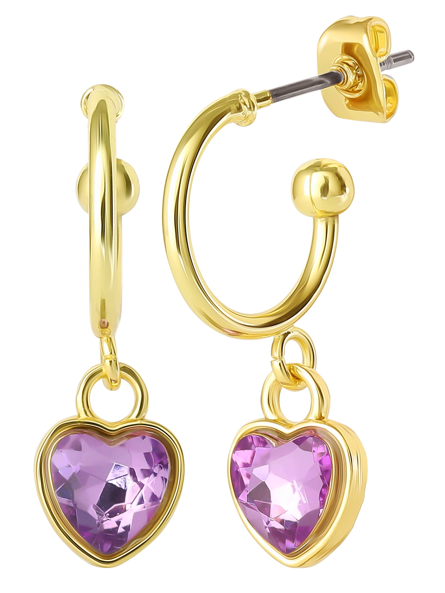 Celebrity Pink Women’s Heart Hoop Earring Set, Two Pairs