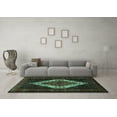thumbnail image 3 of Ahgly Company Indoor Round Persian Turquoise Blue Traditional Area Rugs, 5' Round, 3 of 4