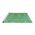 thumbnail image 2 of Ahgly Company Machine Washable Indoor Square Abstract Turquoise Blue Contemporary Area Rugs, 6' Square, 2 of 4