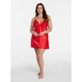 thumbnail image 2 of Joyspun Women’s Lace Trim Satin Valentine's Day Chemise, Sizes S-3X, 2 of 7