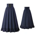 thumbnail image 3 of Vestido Medieval Retro de Halloween para mujer, Falda con cremallera de cola de pez, Burgurdy, disfraz de escenario renacentista, vestido de carnaval, fiesta, 3 of 5