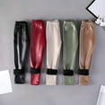 thumbnail image 5 of EnJoCho Toddler Kids Teen Fa𝗎x PU Leather Stretchy Leggings High Waist Yoga Flare Dance 𝖣isco Casual Athletic Long Skinny Pants Party Performance Comfortable Fashion Bell Bottoms, 5 of 6