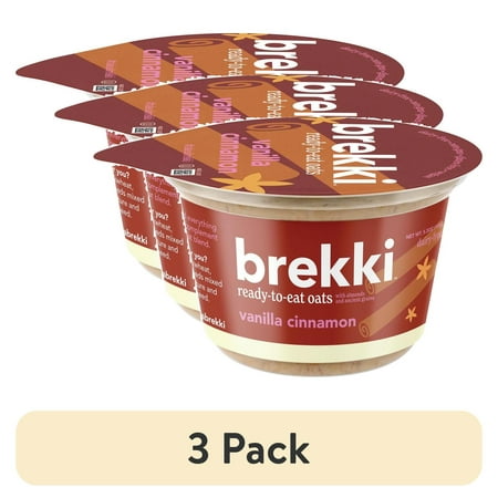(3 pack) Brekki Gluten-Free Oovernight Oats Vanilla Cinnamon