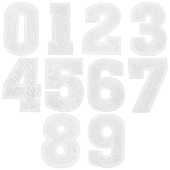 HOKARUA 3 sets of Numbers Patches Iron on Numbers Patches 0-9 Number Decorative Repair Patches