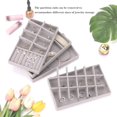 thumbnail image 3 of Organizador de cajones para joyas, insertos de almacenamiento de joyas de terciopelo, bandeja apilable para cajones (gris, juego de 4), 3 of 5