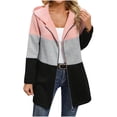 thumbnail image 2 of YUNAFFT Color Block Hooded Casual Jacket with Zipper Detail Long Sleeve Lightweight Outwear for Women, 2 of 6