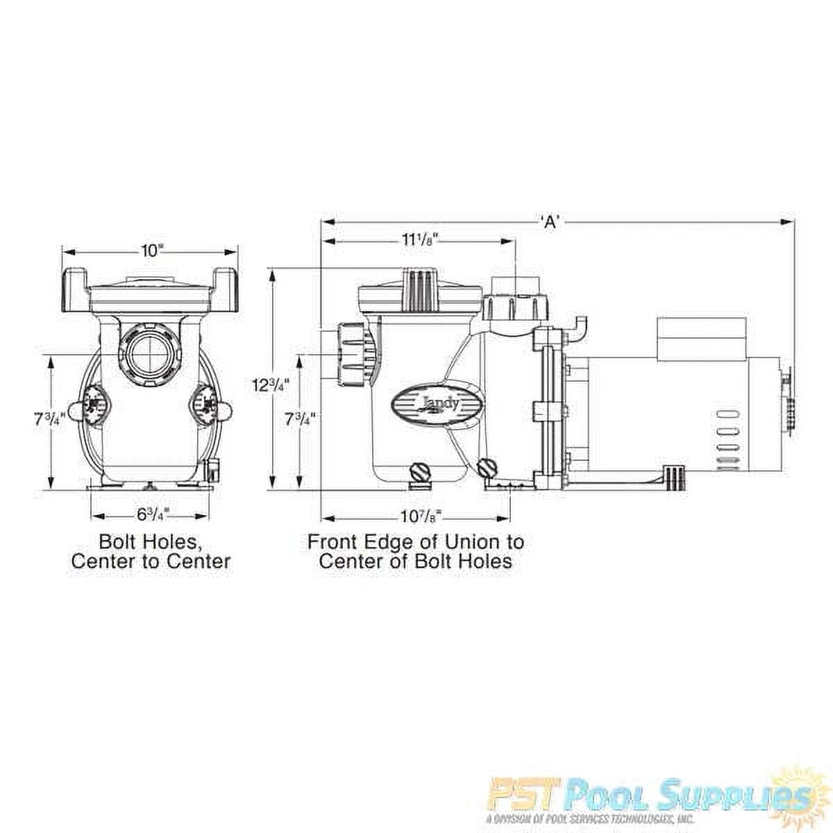 Jandy Pro Series FloPro Medium Head Pump, 230/115 VAC, 2.0HP