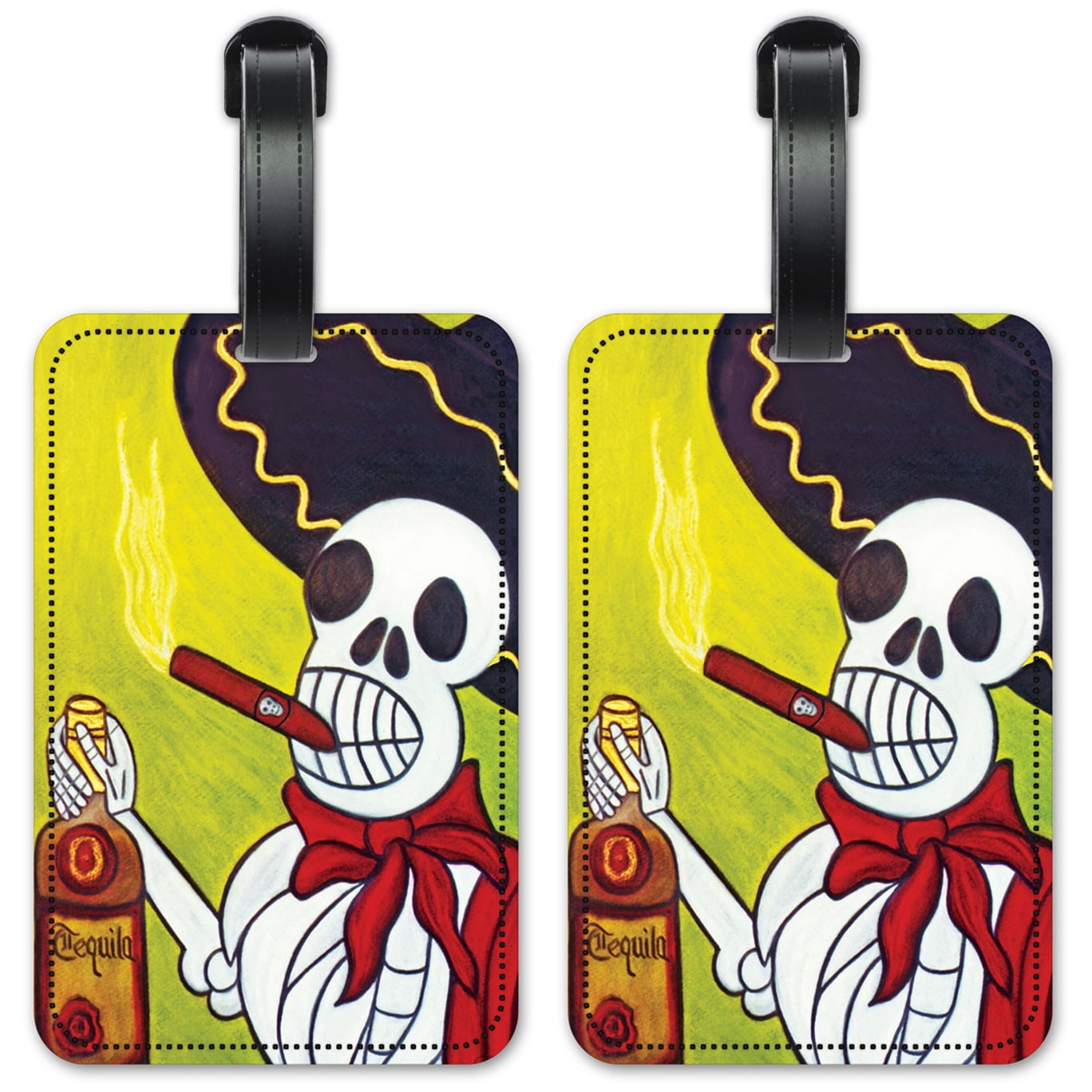 Tequila and Cigar Luggage ID Tags / Suitcase Identification Cards