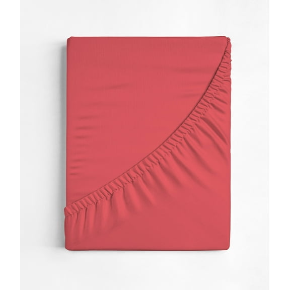 Extra Soft Full Size Fitted Sheet Bamboo Rayon Deep Pocket 15", Moisture Wicking,Cooling, Breathable,Coral