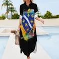 thumbnail image 3 of Bosnian Coat Of Arms - For All Bosnians Long Sleeved Shirt Dress cocktail dresses birthday dress for women luxury, 3 of 6
