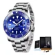thumbnail image 1 of Reloj pulsera Lige LG10045 con correa de acero inoxidable color plateado - fondo azul - bisel azul /plateado, 1 of 8