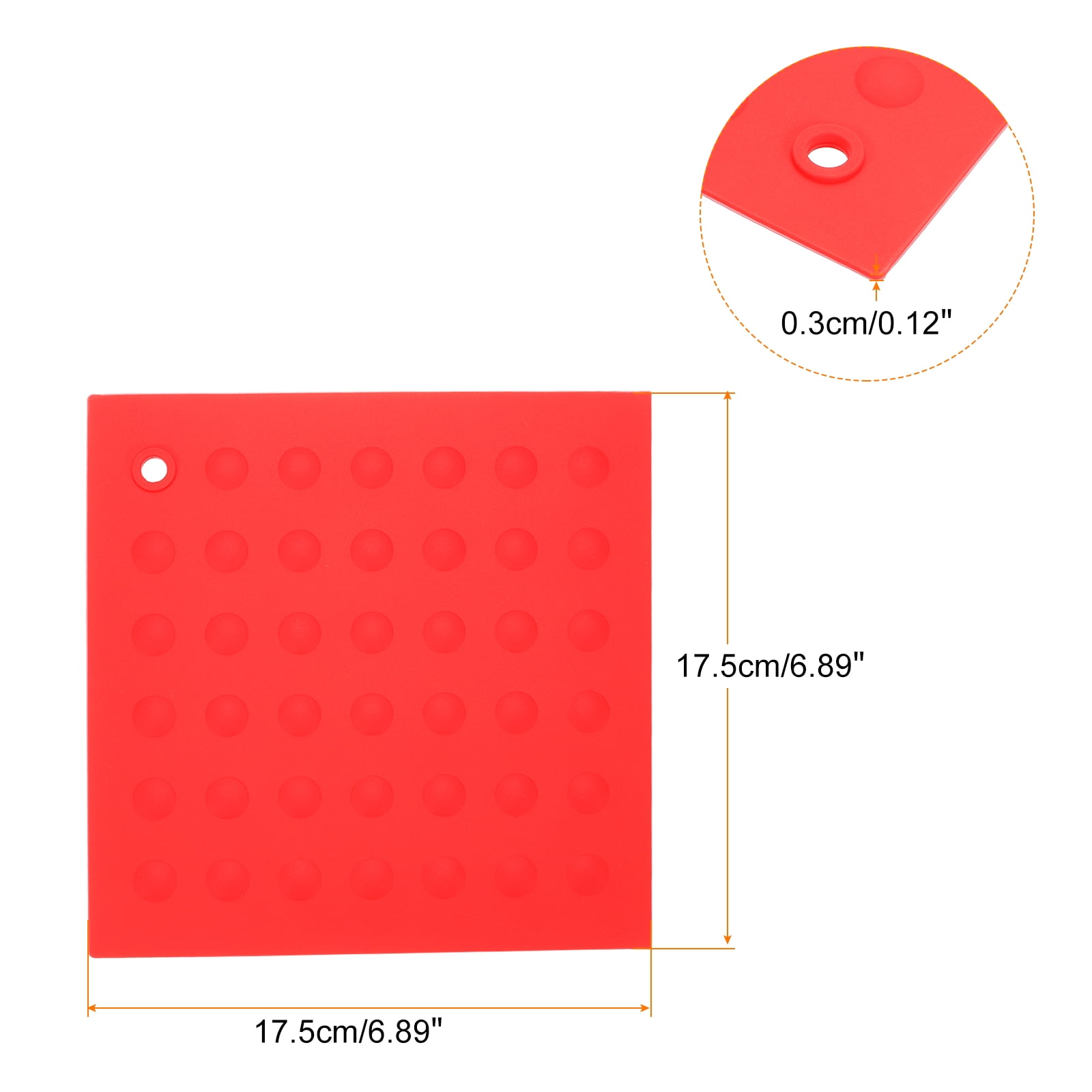 Unique Bargains 4pcs Silicone Trivet Pot Holder for Kitchen Heat Resistance Table Pad Trivet Placemats-Red